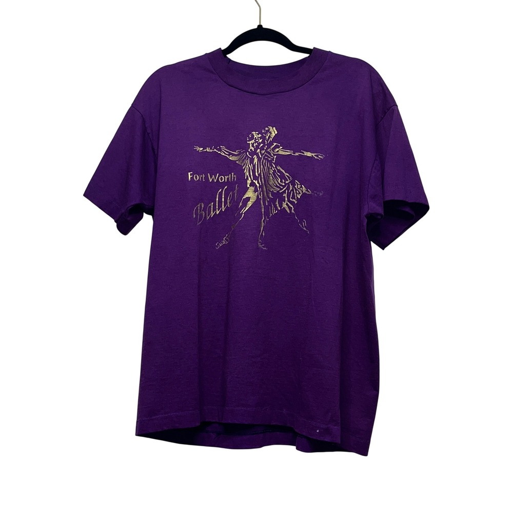 Vintage Fort‎ Worth Ballet T Shirt XL Purple Single Stitch Fruit of the Loom USA